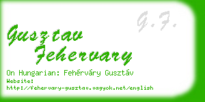 gusztav fehervary business card